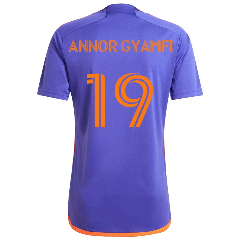Danxen Barn Stephen Annor Gyamfi #19 Lila Orange Bortatröja Matchtröjor 2025/26 Tröjor T-Tröja