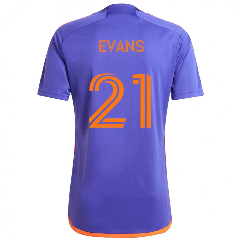 Danxen Barn Jacob Evans #21 Lila Orange Bortatröja Matchtröjor 2025/26 Tröjor T-Tröja