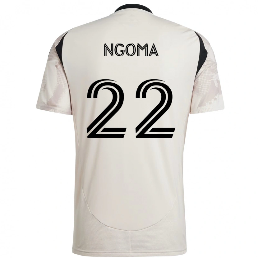 Danxen Barn Serge Ngoma Jr. #22 Beige Svart Bortatröja Matchtröjor 2025/26 Tröjor T-Tröja