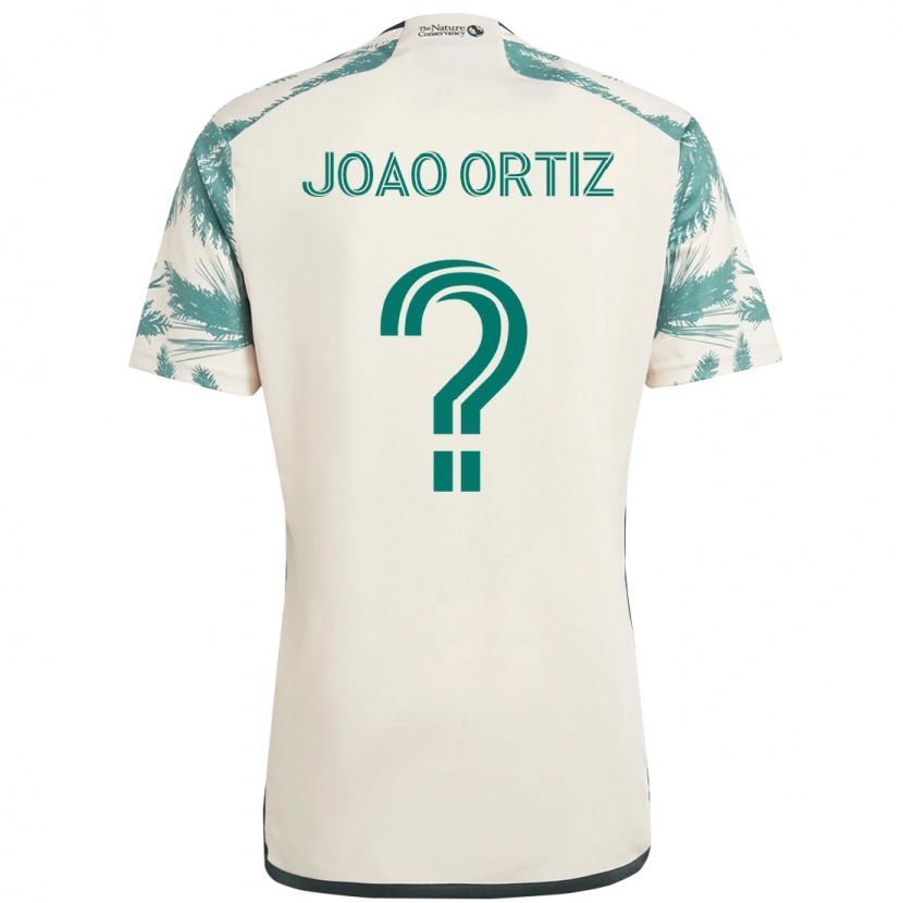 Danxen Barn Joao Ortiz #0 Beige Grön Bortatröja Matchtröjor 2025/26 Tröjor T-Tröja