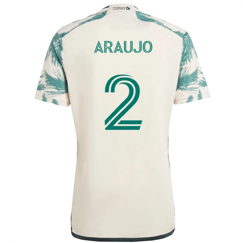 Danxen Barn Miguel Araujo #2 Beige Grön Bortatröja Matchtröjor 2025/26 Tröjor T-Tröja