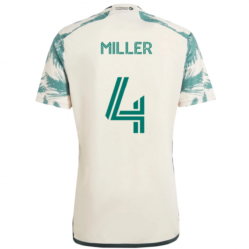 Danxen Barn Kamal Miller #4 Beige Grön Bortatröja Matchtröjor 2025/26 Tröjor T-Tröja