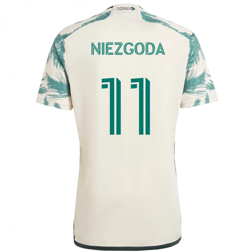 Danxen Barn Jaroslaw Niezgoda #11 Beige Grön Bortatröja Matchtröjor 2025/26 Tröjor T-Tröja
