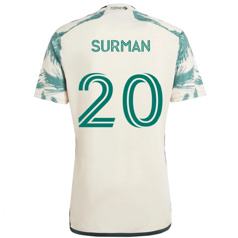 Danxen Barn Finn Surman #20 Beige Grön Bortatröja Matchtröjor 2025/26 Tröjor T-Tröja