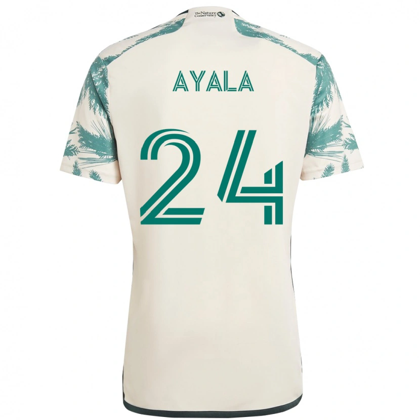 Danxen Barn David Ayala #24 Beige Grön Bortatröja Matchtröjor 2025/26 Tröjor T-Tröja