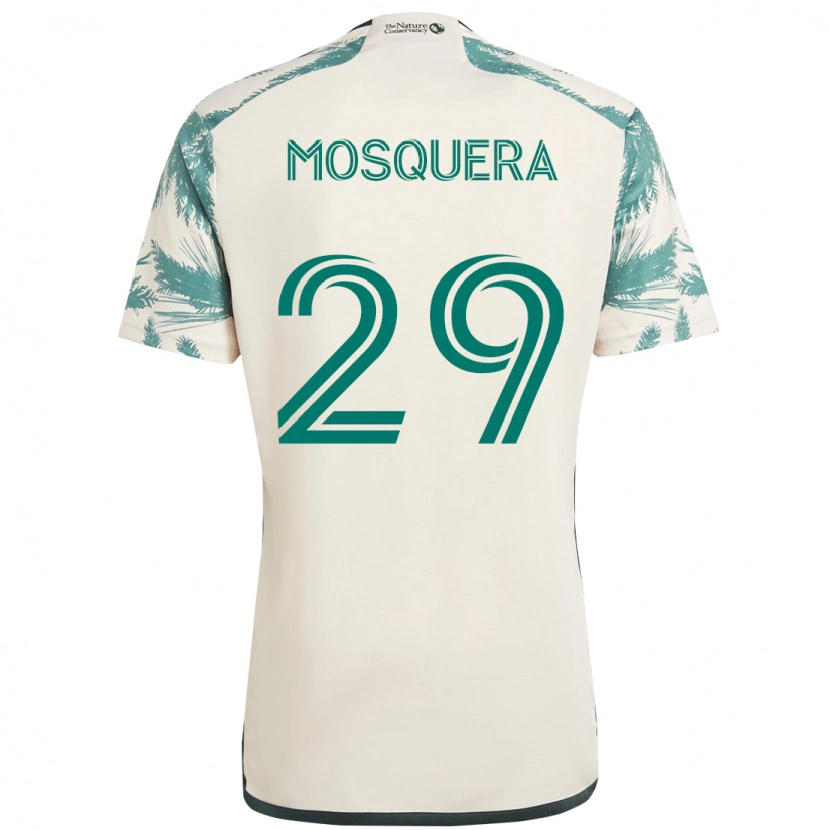 Danxen Barn Juan Mosquera #29 Beige Grön Bortatröja Matchtröjor 2025/26 Tröjor T-Tröja