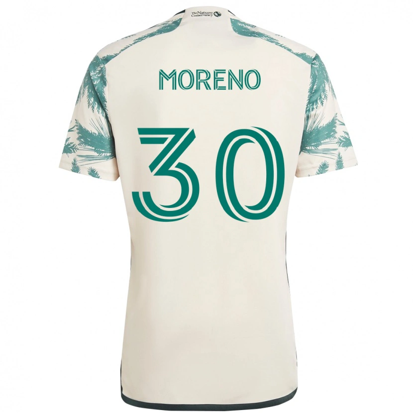 Danxen Barn Santiago Moreno #30 Beige Grön Bortatröja Matchtröjor 2025/26 Tröjor T-Tröja