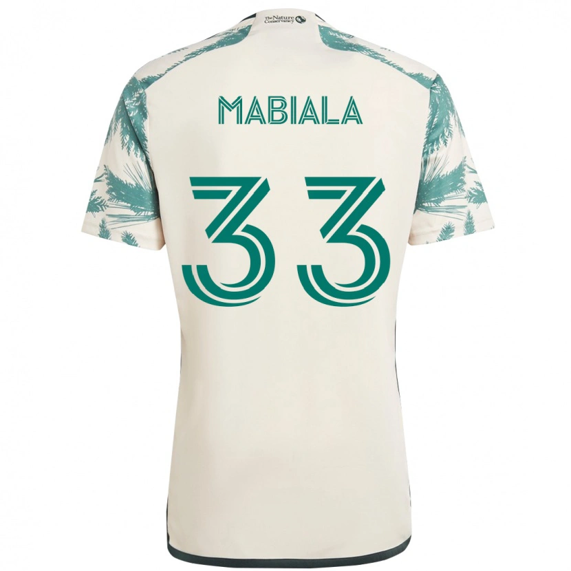 Danxen Barn Larrys Mabiala #33 Beige Grön Bortatröja Matchtröjor 2025/26 Tröjor T-Tröja