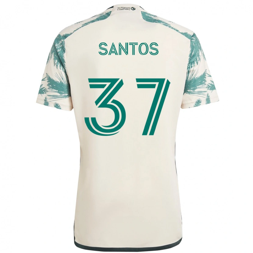 Danxen Barn Noah Santos #37 Beige Grön Bortatröja Matchtröjor 2025/26 Tröjor T-Tröja