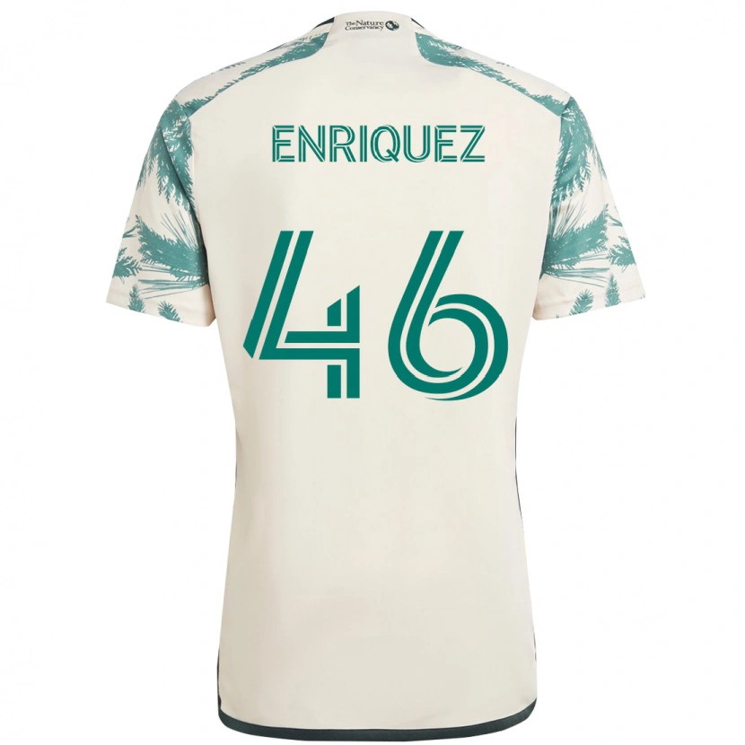 Danxen Barn Adolfo Enriquez #46 Beige Grön Bortatröja Matchtröjor 2025/26 Tröjor T-Tröja