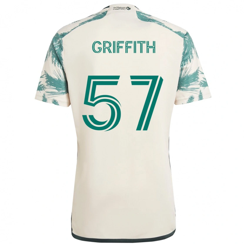 Danxen Barn Víctor Griffith #57 Beige Grön Bortatröja Matchtröjor 2025/26 Tröjor T-Tröja
