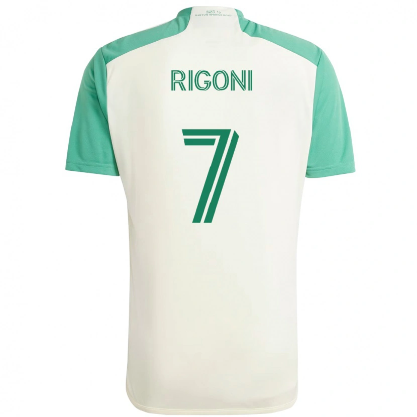 Danxen Barn Emiliano Rigoni #7 Vit Grön Bortatröja Matchtröjor 2025/26 Tröjor T-Tröja