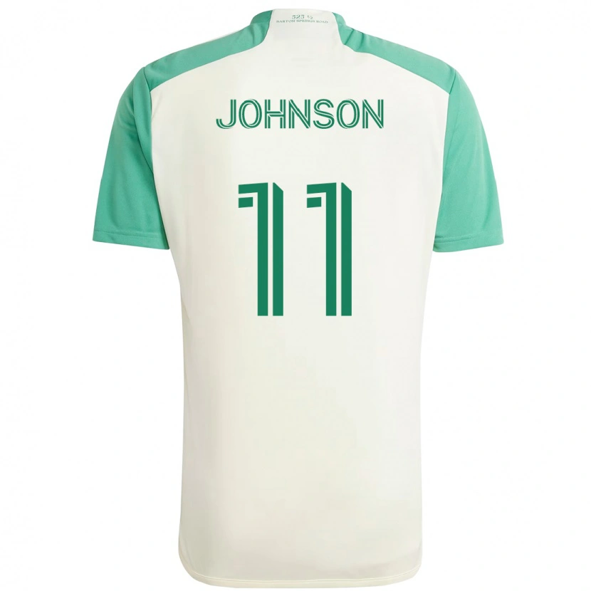 Danxen Barn Emmanuel Johnson #11 Vit Grön Bortatröja Matchtröjor 2025/26 Tröjor T-Tröja