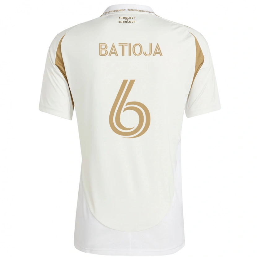 Danxen Barn Jeremy Batioja #6 Vit Brun Bortatröja Matchtröjor 2025/26 Tröjor T-Tröja