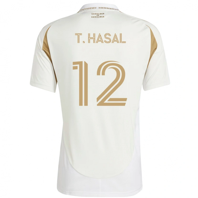 Danxen Barn Thomas Hasal #12 Vit Brun Bortatröja Matchtröjor 2025/26 Tröjor T-Tröja