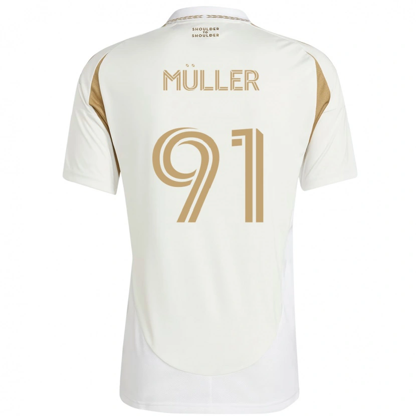 Danxen Barn Luis Müller #91 Vit Brun Bortatröja Matchtröjor 2025/26 Tröjor T-Tröja
