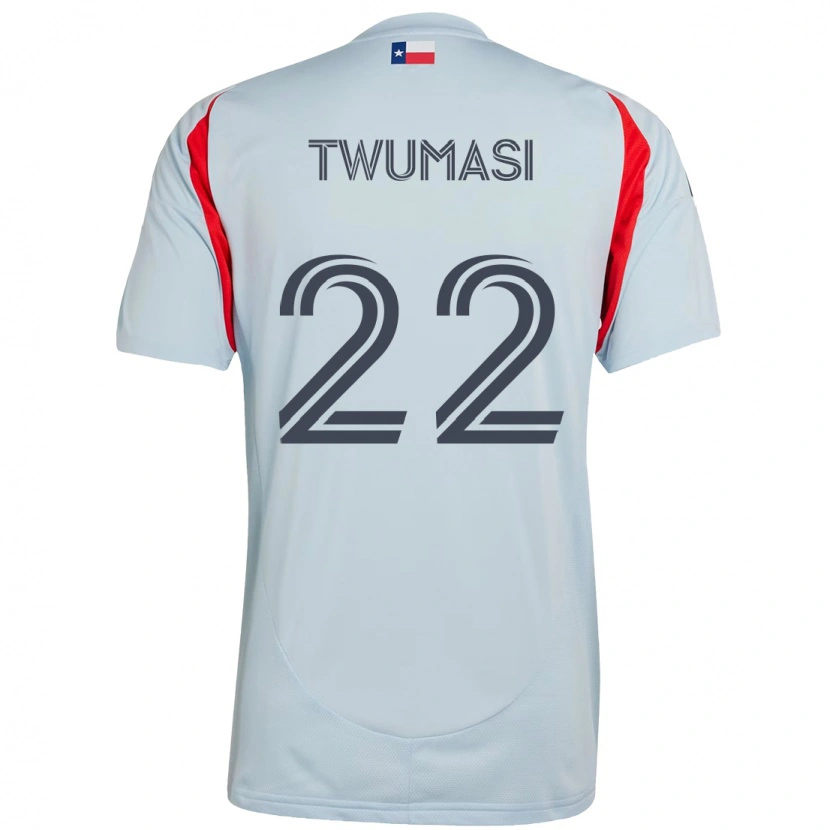 Danxen Barn Ema Twumasi #22 Ljusblå Röd Bortatröja Matchtröjor 2025/26 Tröjor T-Tröja