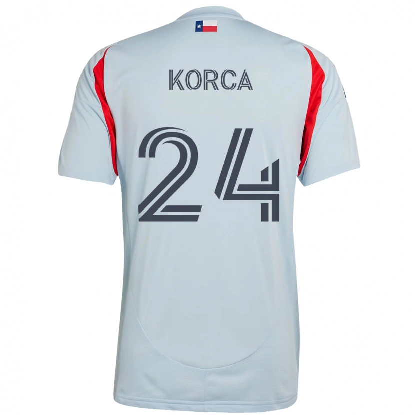 Danxen Barn Amet Korca #24 Ljusblå Röd Bortatröja Matchtröjor 2025/26 Tröjor T-Tröja