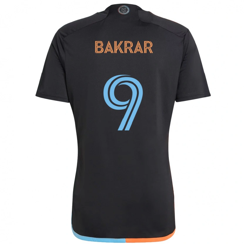 Danxen Barn Monsef Bakrar #9 Svart Blå Orange Bortatröja Matchtröjor 2025/26 Tröjor T-Tröja