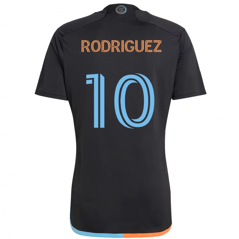 Danxen Barn Santiago Rodríguez #10 Svart Blå Orange Bortatröja Matchtröjor 2025/26 Tröjor T-Tröja