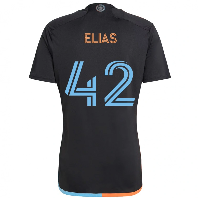 Danxen Barn Piero Elias #42 Svart Blå Orange Bortatröja Matchtröjor 2025/26 Tröjor T-Tröja