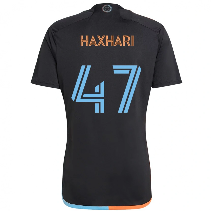 Danxen Barn Klevis Haxhari #47 Svart Blå Orange Bortatröja Matchtröjor 2025/26 Tröjor T-Tröja