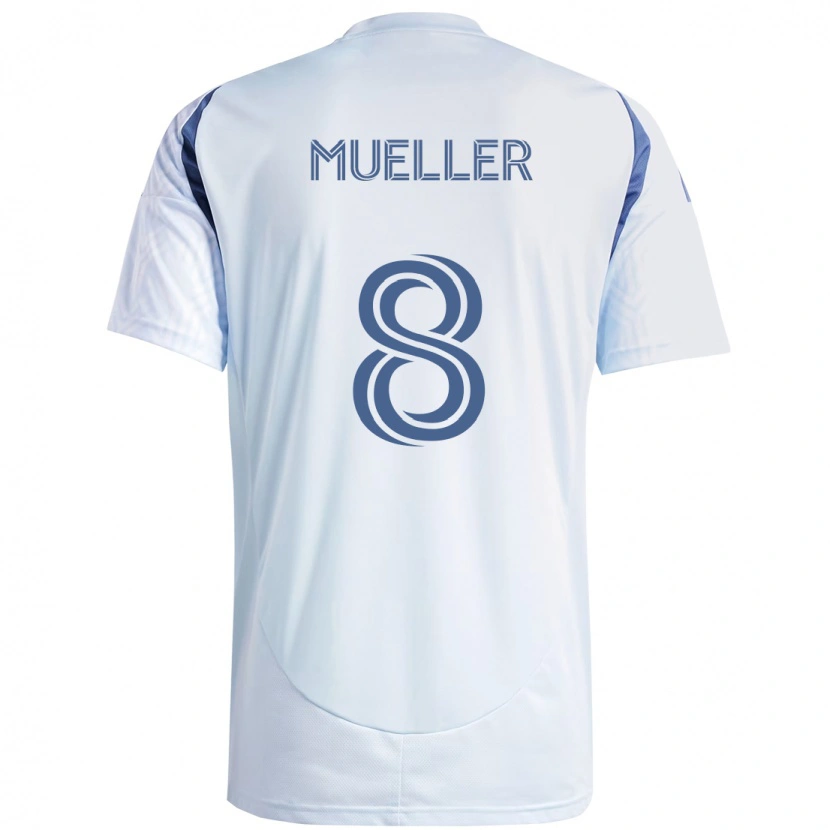 Danxen Barn Chris Mueller #8 Ljus Himmel Blåblå Bortatröja Matchtröjor 2025/26 Tröjor T-Tröja