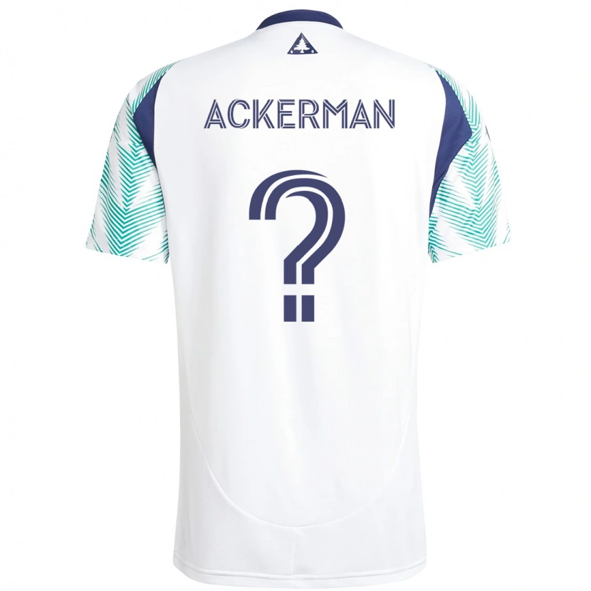 Danxen Barn Eli Ackerman #0 Vit Blå Bortatröja Matchtröjor 2025/26 Tröjor T-Tröja