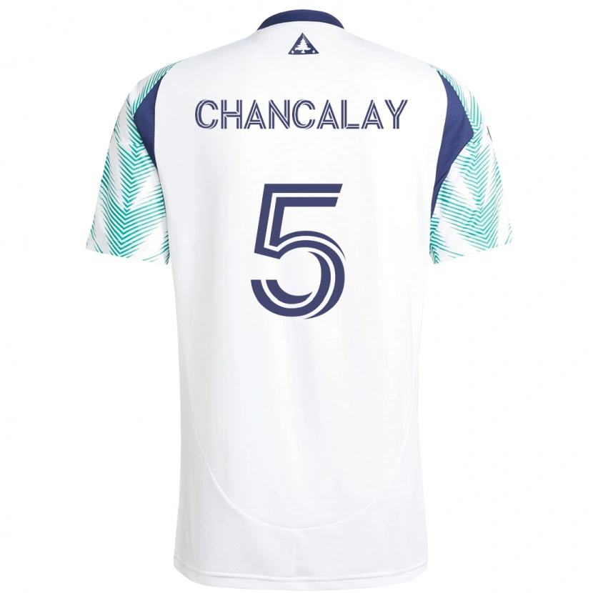Danxen Barn Tomás Chancalay #5 Vit Blå Bortatröja Matchtröjor 2025/26 Tröjor T-Tröja