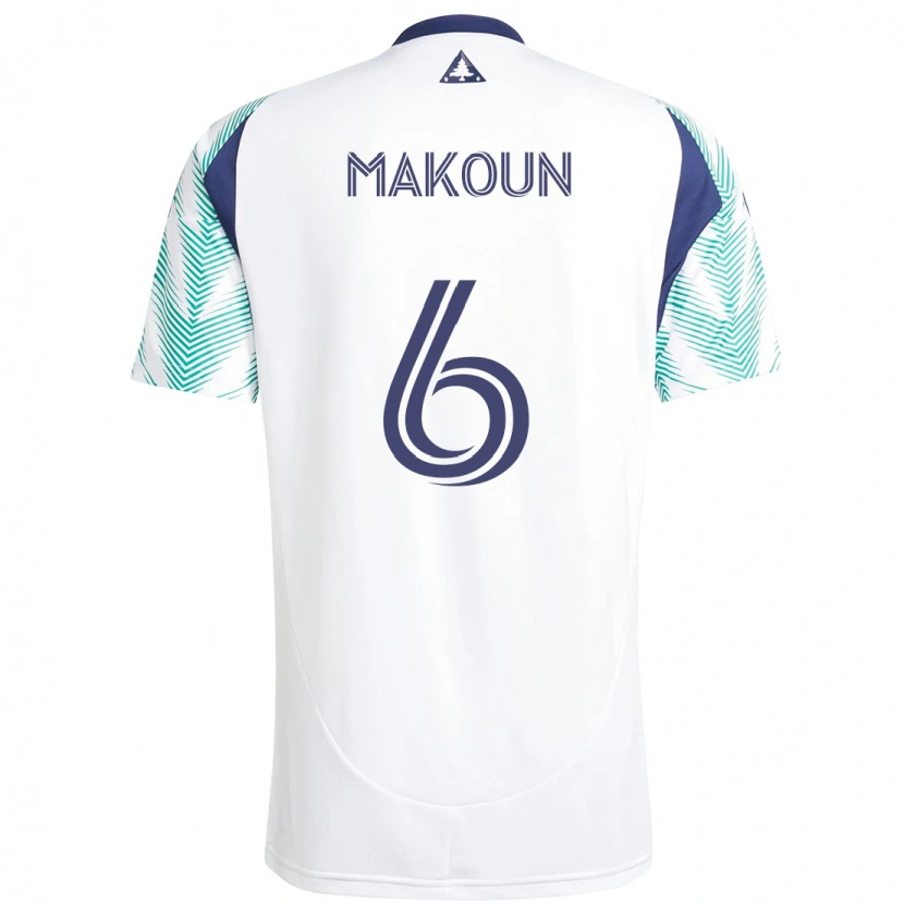 Danxen Barn Christian Makoun #6 Vit Blå Bortatröja Matchtröjor 2025/26 Tröjor T-Tröja