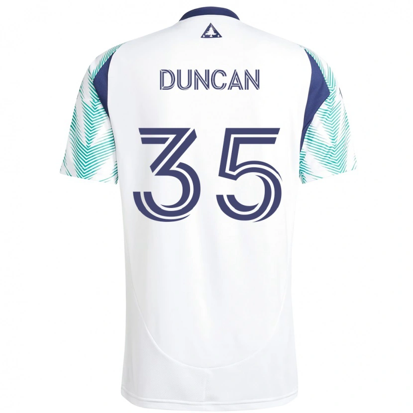 Danxen Barn Nakye Greenidge-Duncan #35 Vit Blå Bortatröja Matchtröjor 2025/26 Tröjor T-Tröja