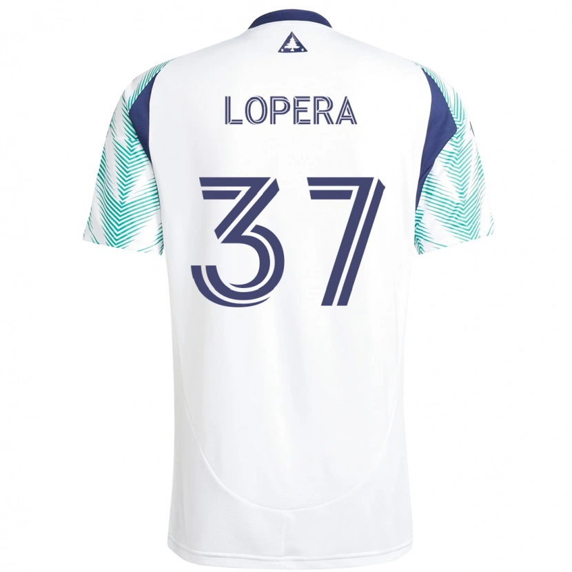 Danxen Barn Steban Lopera #37 Vit Blå Bortatröja Matchtröjor 2025/26 Tröjor T-Tröja