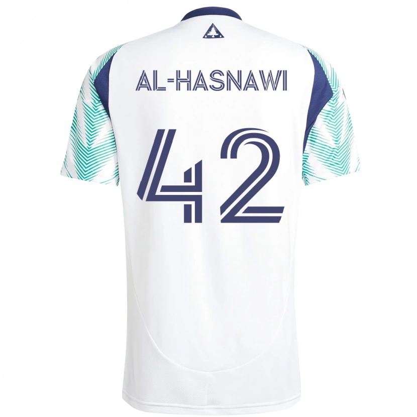 Danxen Barn Moshtaba Al-Hasnawi #42 Vit Blå Bortatröja Matchtröjor 2025/26 Tröjor T-Tröja