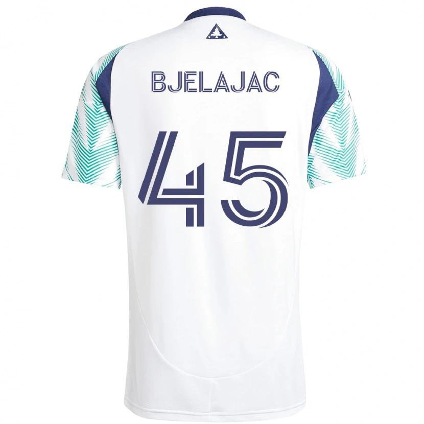 Danxen Barn Andrej Bjelajac #45 Vit Blå Bortatröja Matchtröjor 2025/26 Tröjor T-Tröja