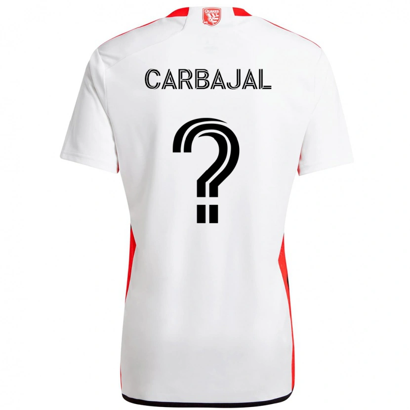 Danxen Barn Sebastian Carbajal #0 Vit Röd Bortatröja Matchtröjor 2025/26 Tröjor T-Tröja