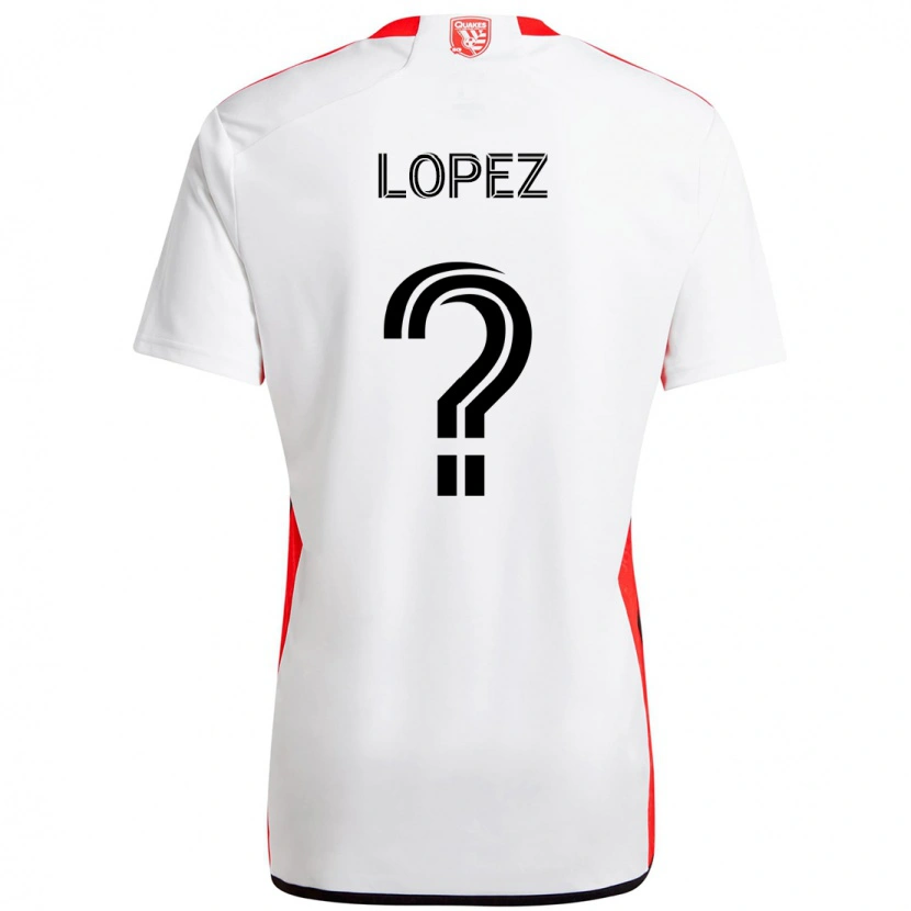 Danxen Barn Mateo Lopez #0 Vit Röd Bortatröja Matchtröjor 2025/26 Tröjor T-Tröja