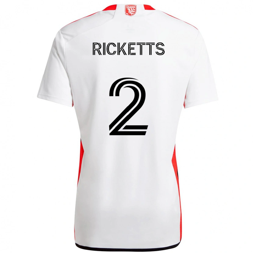 Danxen Barn Jamar Ricketts #2 Vit Röd Bortatröja Matchtröjor 2025/26 Tröjor T-Tröja