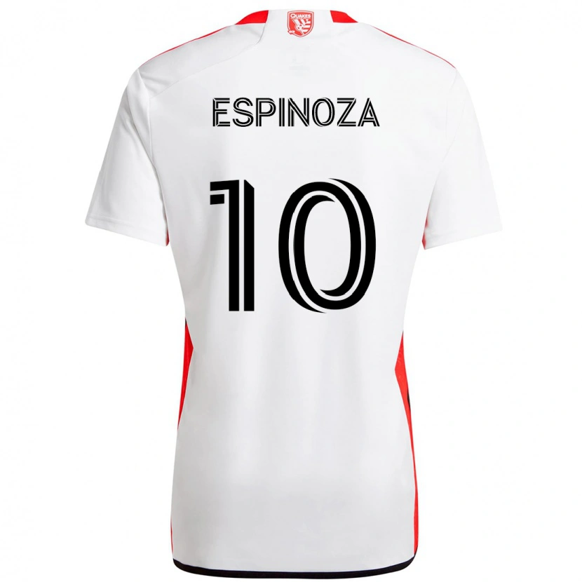 Danxen Barn Cristian Espinoza #10 Vit Röd Bortatröja Matchtröjor 2025/26 Tröjor T-Tröja