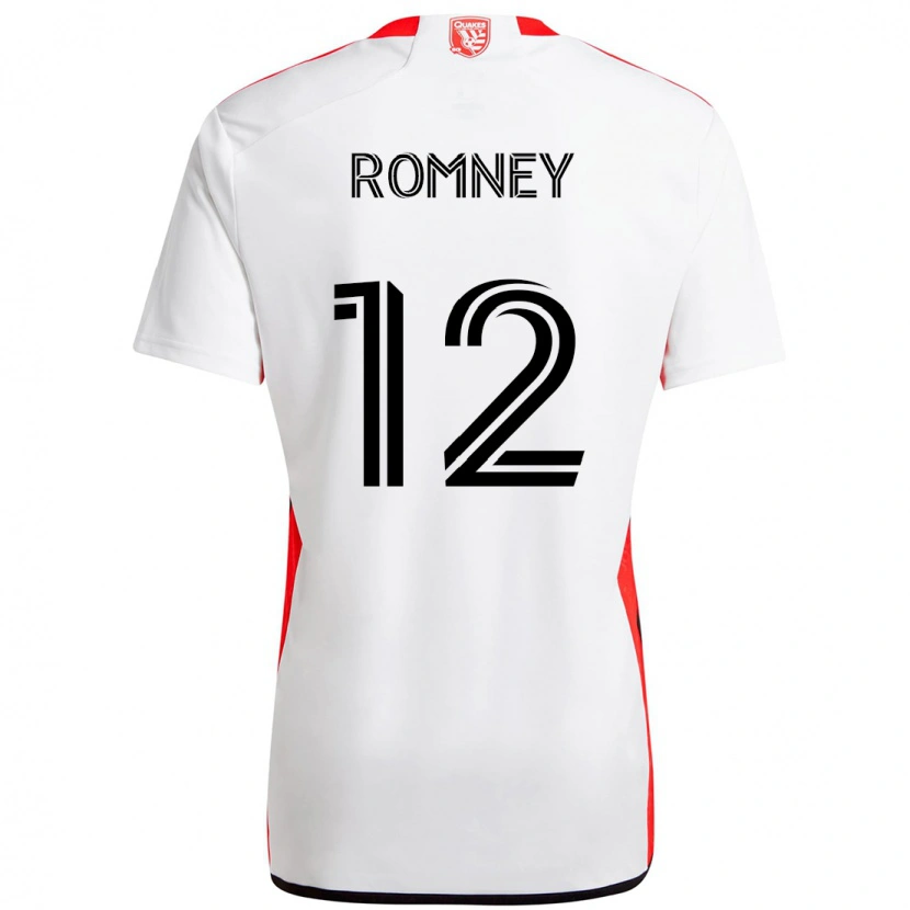 Danxen Barn Dave Romney #12 Vit Röd Bortatröja Matchtröjor 2025/26 Tröjor T-Tröja