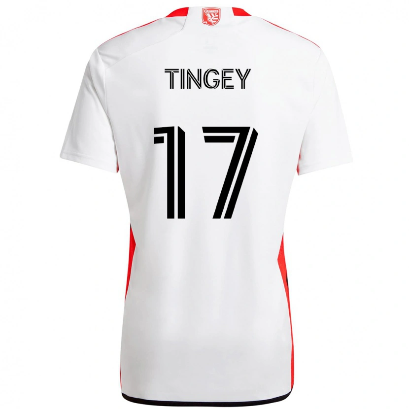Danxen Barn Keegan Tingey #17 Vit Röd Bortatröja Matchtröjor 2025/26 Tröjor T-Tröja