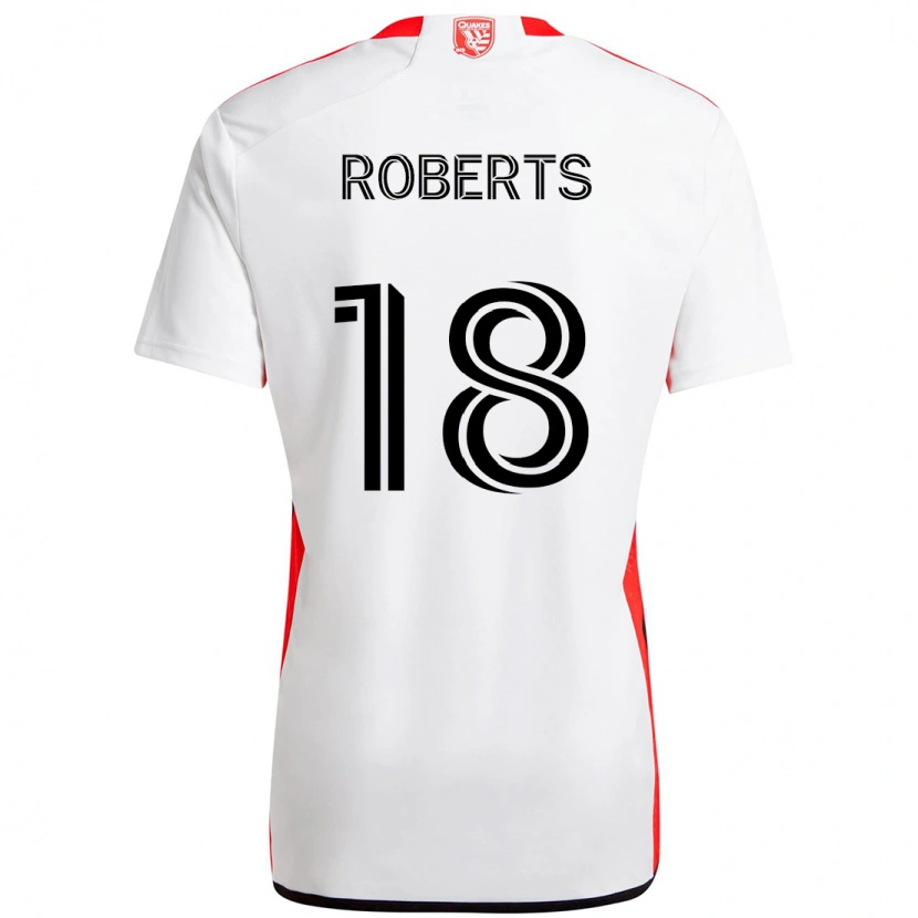 Danxen Barn Reid Roberts #18 Vit Röd Bortatröja Matchtröjor 2025/26 Tröjor T-Tröja