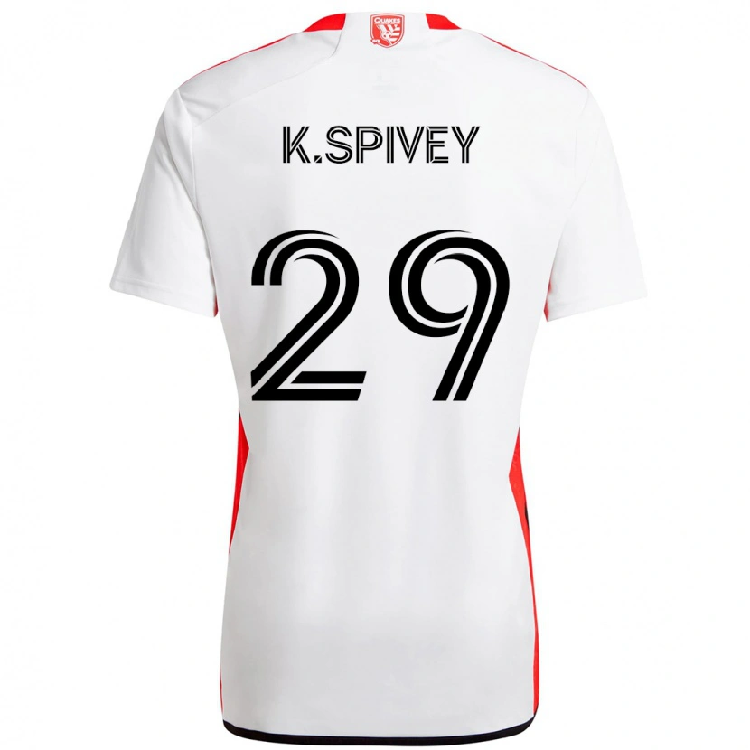 Danxen Barn Kaedren Spivey #29 Vit Röd Bortatröja Matchtröjor 2025/26 Tröjor T-Tröja