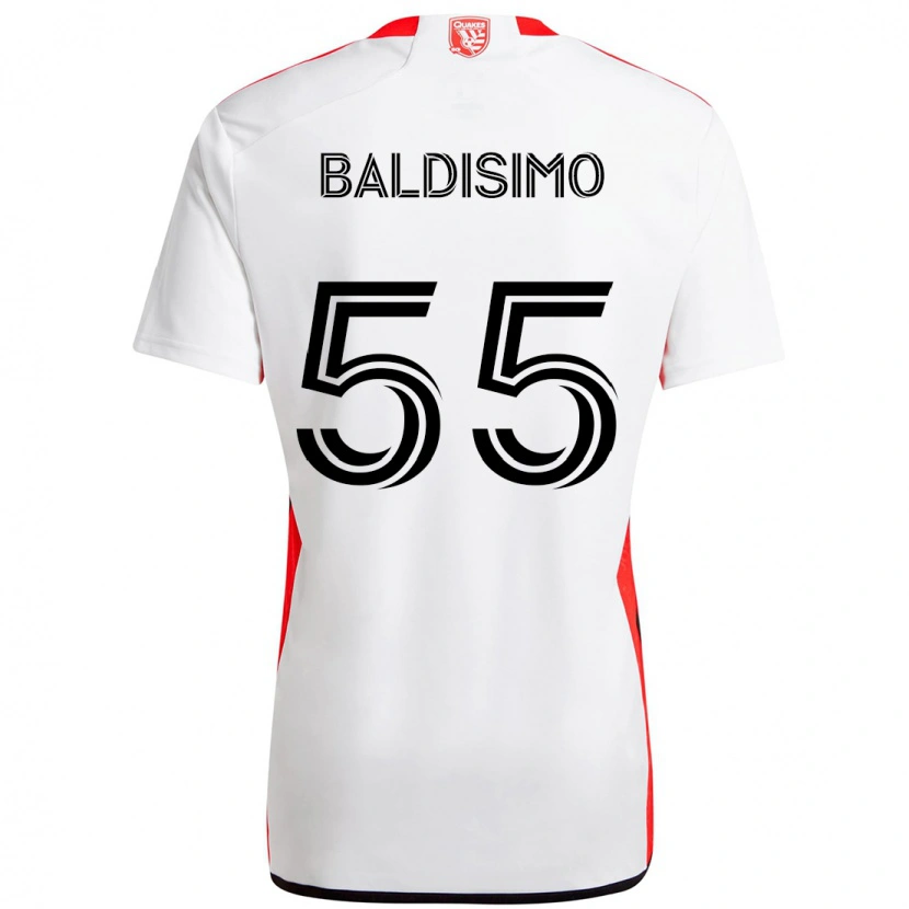 Danxen Barn Michael Baldisimo #55 Vit Röd Bortatröja Matchtröjor 2025/26 Tröjor T-Tröja