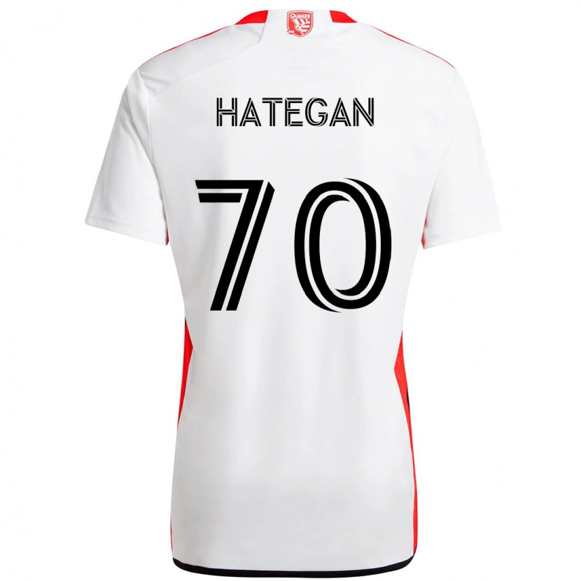Danxen Barn Roberto Hategan #70 Vit Röd Bortatröja Matchtröjor 2025/26 Tröjor T-Tröja