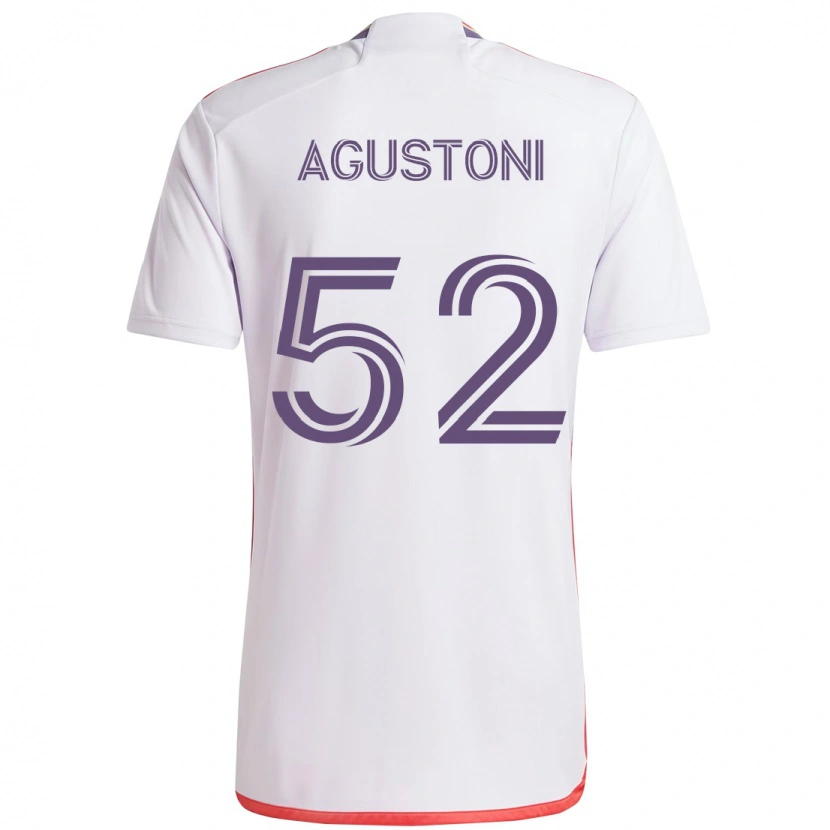 Danxen Barn Gonzalo Agustoni #52 Vit Lila Bortatröja Matchtröjor 2025/26 Tröjor T-Tröja
