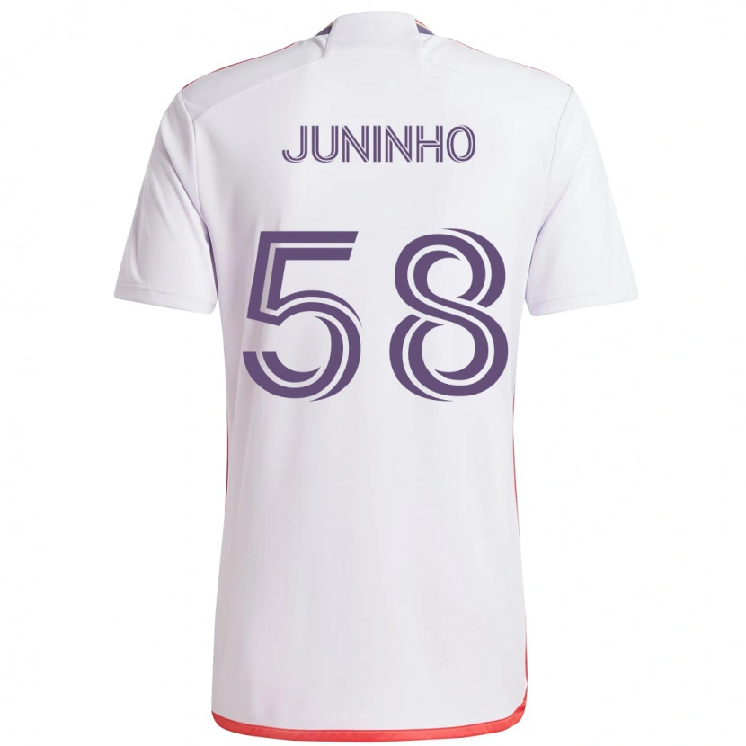 Danxen Barn Juninho #58 Vit Lila Bortatröja Matchtröjor 2025/26 Tröjor T-Tröja