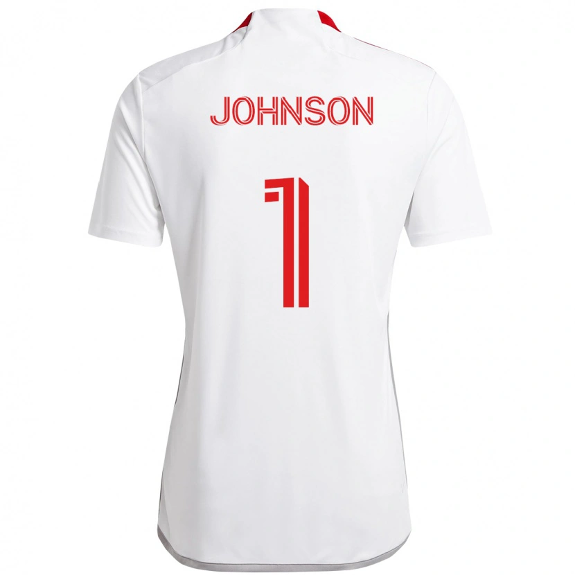 Danxen Barn Sean Johnson #1 Vit Röd Bortatröja Matchtröjor 2025/26 Tröjor T-Tröja