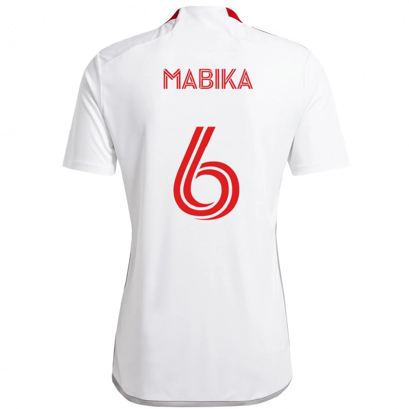 Danxen Barn Aimé Mabika #6 Vit Röd Bortatröja Matchtröjor 2025/26 Tröjor T-Tröja
