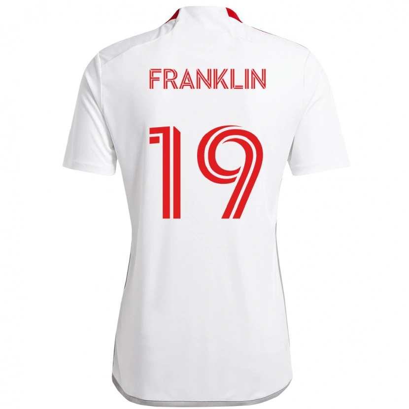 Danxen Barn Kobe Franklin #19 Vit Röd Bortatröja Matchtröjor 2025/26 Tröjor T-Tröja
