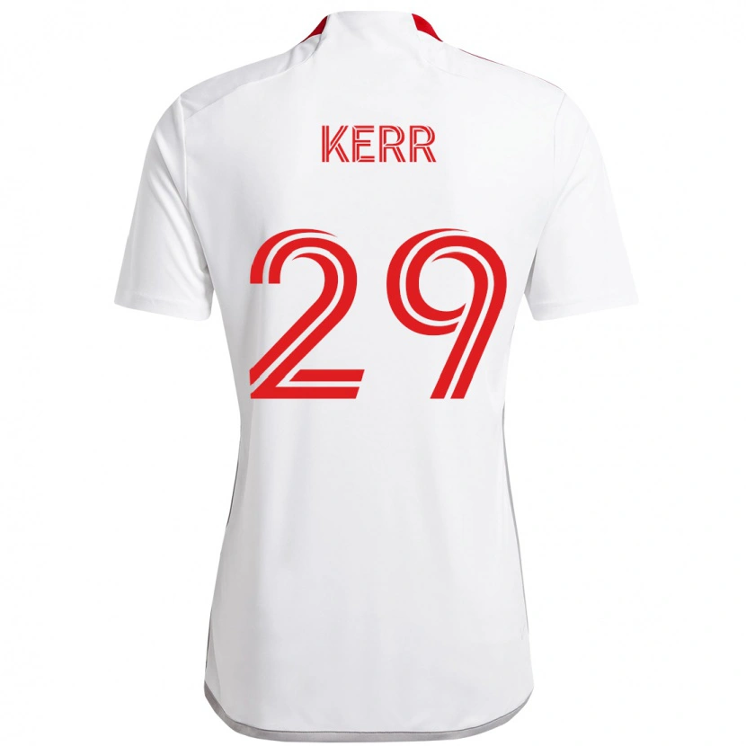 Danxen Barn Deandre Kerr #29 Vit Röd Bortatröja Matchtröjor 2025/26 Tröjor T-Tröja